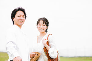 カップル笑顔